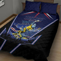 Personalized Cape Verde Blue Sharks Quilt Bed Set African Pride Dynamic Stadium Soccer Graphic Art