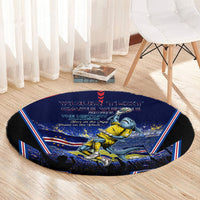 Personalized Cape Verde Blue Sharks Round Carpet African Pride Dynamic Stadium Soccer Graphic Art