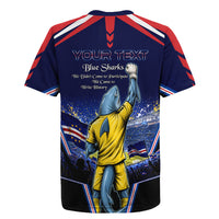 Personalized Cape Verde Blue Sharks Rugby Jersey African Pride Dynamic Stadium Soccer Graphic Art