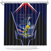 Personalized Cape Verde Blue Sharks Shower Curtain African Pride Dynamic Stadium Soccer Graphic Art