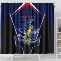 Personalized Cape Verde Blue Sharks Shower Curtain African Pride Dynamic Stadium Soccer Graphic Art