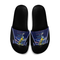 Personalized Cape Verde Blue Sharks Slide Sandals African Pride Dynamic Stadium Soccer Graphic Art