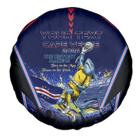 Personalized Cape Verde Blue Sharks Spare Tire Cover African Pride Dynamic Stadium Soccer Graphic Art