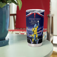 Personalized Cape Verde Blue Sharks Tumbler Cup African Pride Dynamic Stadium Soccer Graphic Art