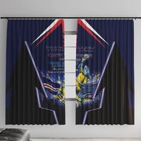 Personalized Cape Verde Blue Sharks Window Curtain African Pride Dynamic Stadium Soccer Graphic Art