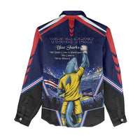 Personalized Cape Verde Blue Sharks Women Casual Shirt African Pride Dynamic Stadium Soccer Graphic Art