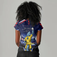 Personalized Cape Verde Blue Sharks Women V-Neck T-Shirt African Pride Dynamic Stadium Soccer Graphic Art