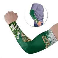 Saudi Arabia National Day Arm Sleeves White Jasmine Arabic Calligraphy Cultural Pride