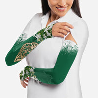 Saudi Arabia National Day Arm Sleeves White Jasmine Arabic Calligraphy Cultural Pride