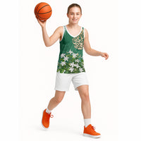 Saudi Arabia National Day Basketball Jersey White Jasmine Arabic Calligraphy Cultural Pride