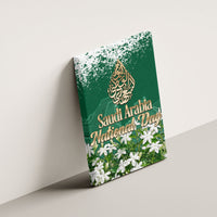 Saudi Arabia National Day Canvas Wall Art White Jasmine Arabic Calligraphy Cultural Pride