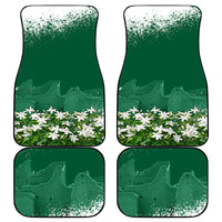 Saudi Arabia National Day Car Mats White Jasmine Arabic Calligraphy Cultural Pride