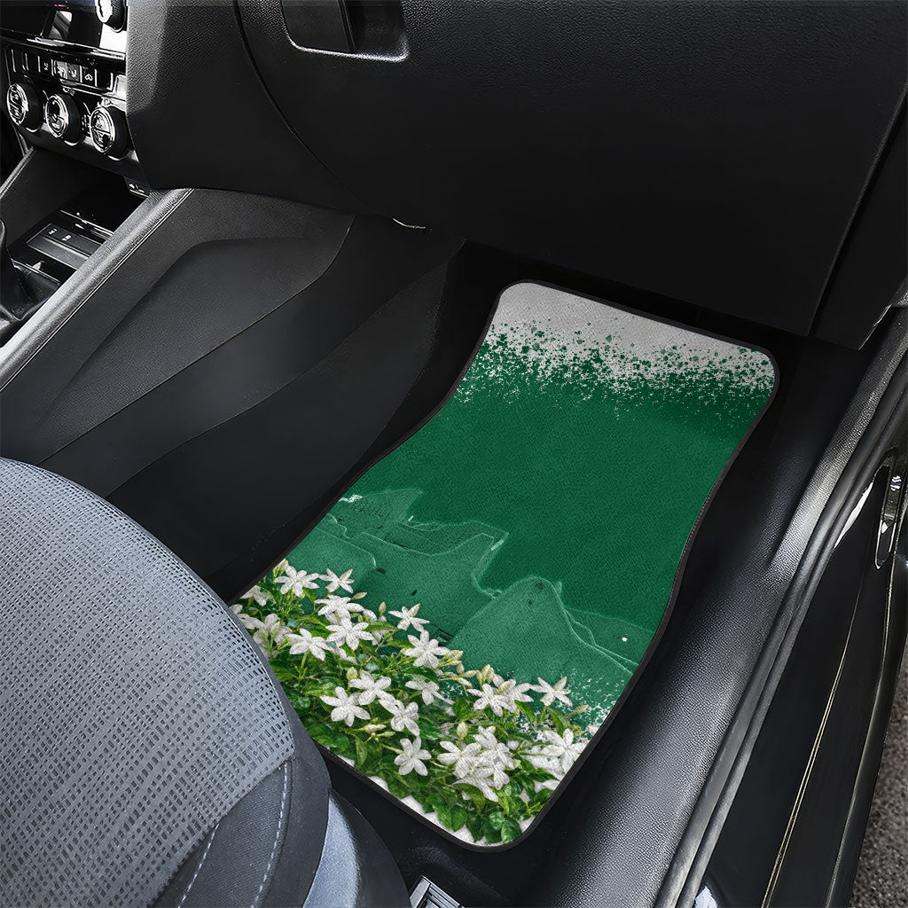 Saudi Arabia National Day Car Mats White Jasmine Arabic Calligraphy Cultural Pride