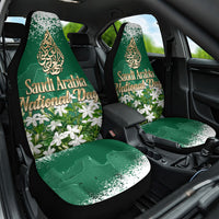 Saudi Arabia National Day Car Seat Cover White Jasmine Arabic Calligraphy Cultural Pride