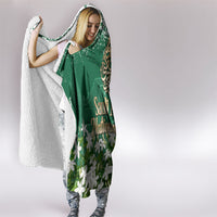 Saudi Arabia National Day Hooded Blanket White Jasmine Arabic Calligraphy Cultural Pride