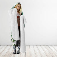 Saudi Arabia National Day Hooded Blanket White Jasmine Arabic Calligraphy Cultural Pride
