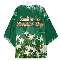 Saudi Arabia National Day Kimono White Jasmine Arabic Calligraphy Cultural Pride