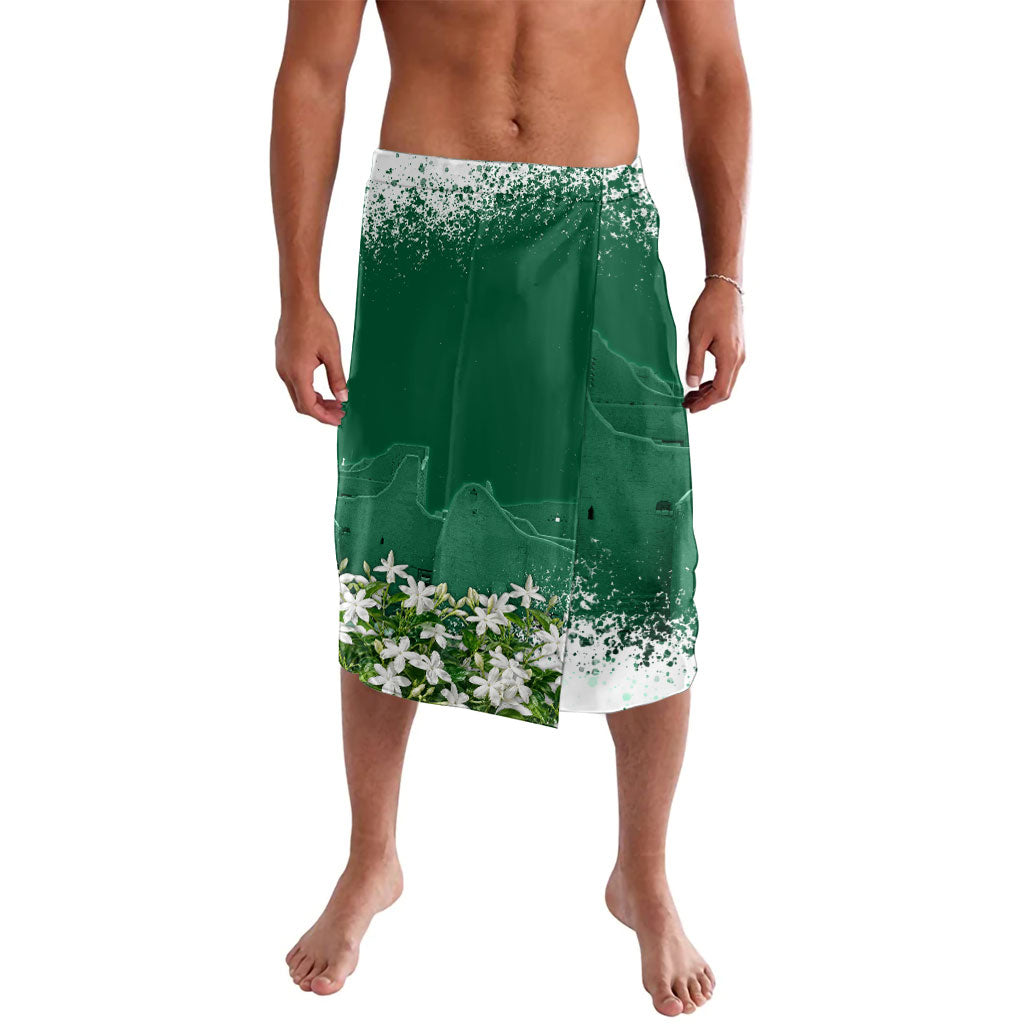 Saudi Arabia National Day Lavalava White Jasmine Arabic Calligraphy Cultural Pride