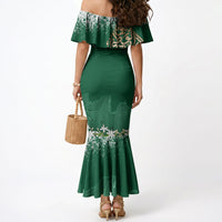Saudi Arabia National Day Mermaid Dress White Jasmine Arabic Calligraphy Cultural Pride