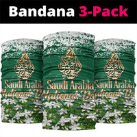 Saudi Arabia National Day Neck Gaiter White Jasmine Arabic Calligraphy Cultural Pride