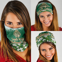 Saudi Arabia National Day Neck Gaiter White Jasmine Arabic Calligraphy Cultural Pride