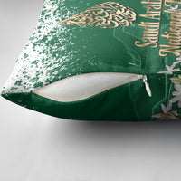 Saudi Arabia National Day Pillow Cover White Jasmine Arabic Calligraphy Cultural Pride