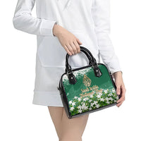 Saudi Arabia National Day Shoulder Handbag White Jasmine Arabic Calligraphy Cultural Pride
