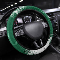 Saudi Arabia National Day Steering Wheel Cover White Jasmine Arabic Calligraphy Cultural Pride
