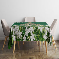 Saudi Arabia National Day Tablecloth White Jasmine Arabic Calligraphy Cultural Pride