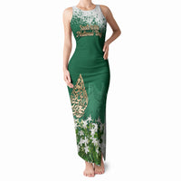 Saudi Arabia National Day Tank Maxi Dress White Jasmine Arabic Calligraphy Cultural Pride