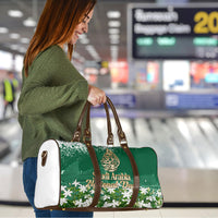 Saudi Arabia National Day Travel Bag White Jasmine Arabic Calligraphy Cultural Pride