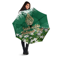 Saudi Arabia National Day Umbrella White Jasmine Arabic Calligraphy Cultural Pride