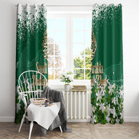 Saudi Arabia National Day Window Curtain White Jasmine Arabic Calligraphy Cultural Pride