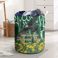 Saudi Arabia National Day Laundry Basket Falcon Skyline Arabic Calligraphy Cultural Pride