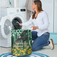 Saudi Arabia National Day Laundry Basket Falcon Skyline Arabic Calligraphy Cultural Pride