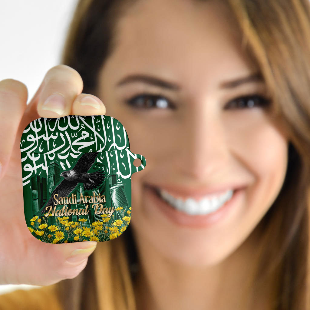 Saudi Arabia National Day AirPods Case Falcon Skyline Arabic Calligraphy Cultural Pride