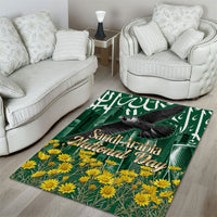 Saudi Arabia National Day Area Rug Falcon Skyline Arabic Calligraphy Cultural Pride