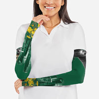 Saudi Arabia National Day Arm Sleeves Falcon Skyline Arabic Calligraphy Cultural Pride