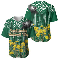 Saudi Arabia National Day Baseball Jersey Falcon Skyline Arabic Calligraphy Cultural Pride