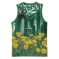 Saudi Arabia National Day Basketball Jersey Falcon Skyline Arabic Calligraphy Cultural Pride