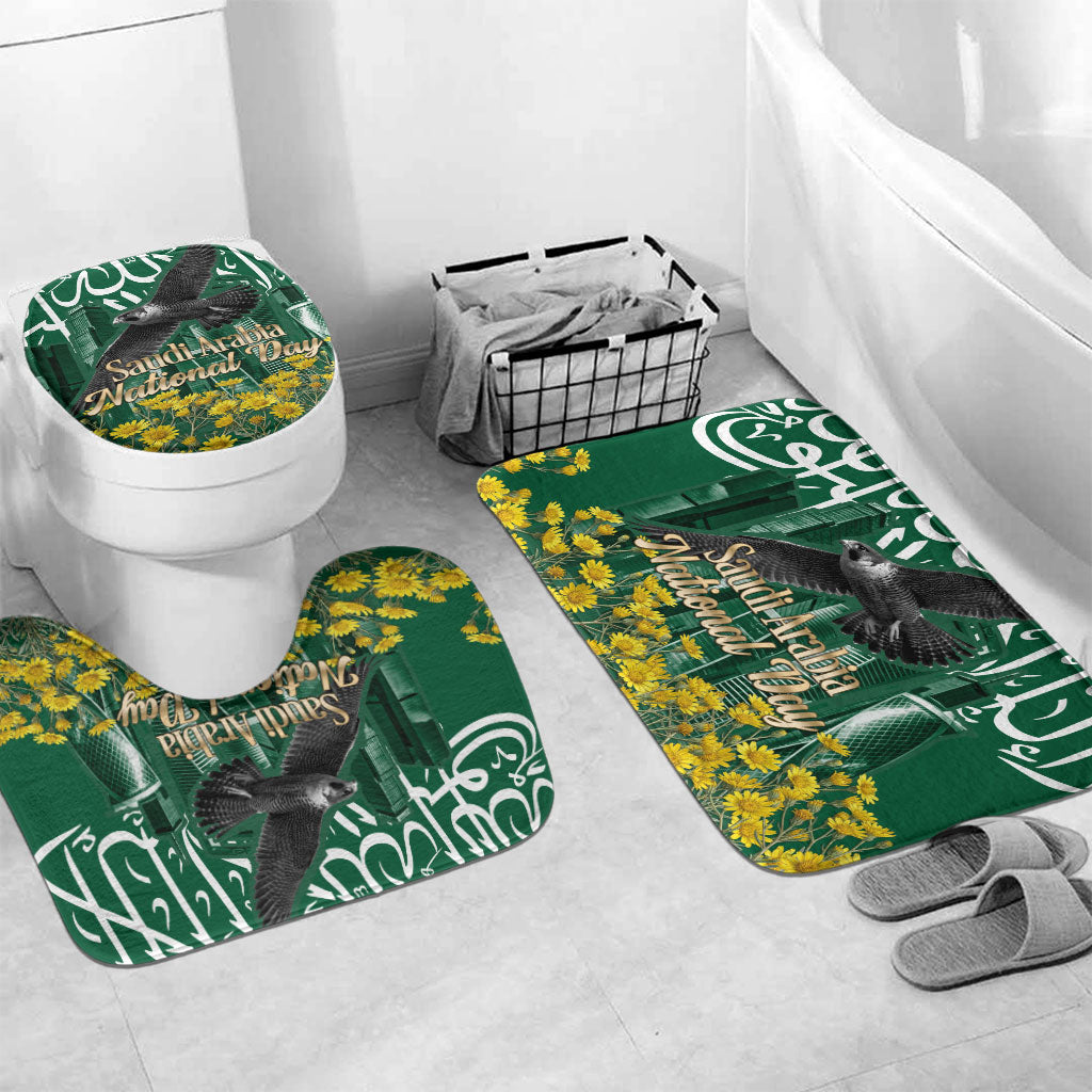 Saudi Arabia National Day Bathroom Set Falcon Skyline Arabic Calligraphy Cultural Pride