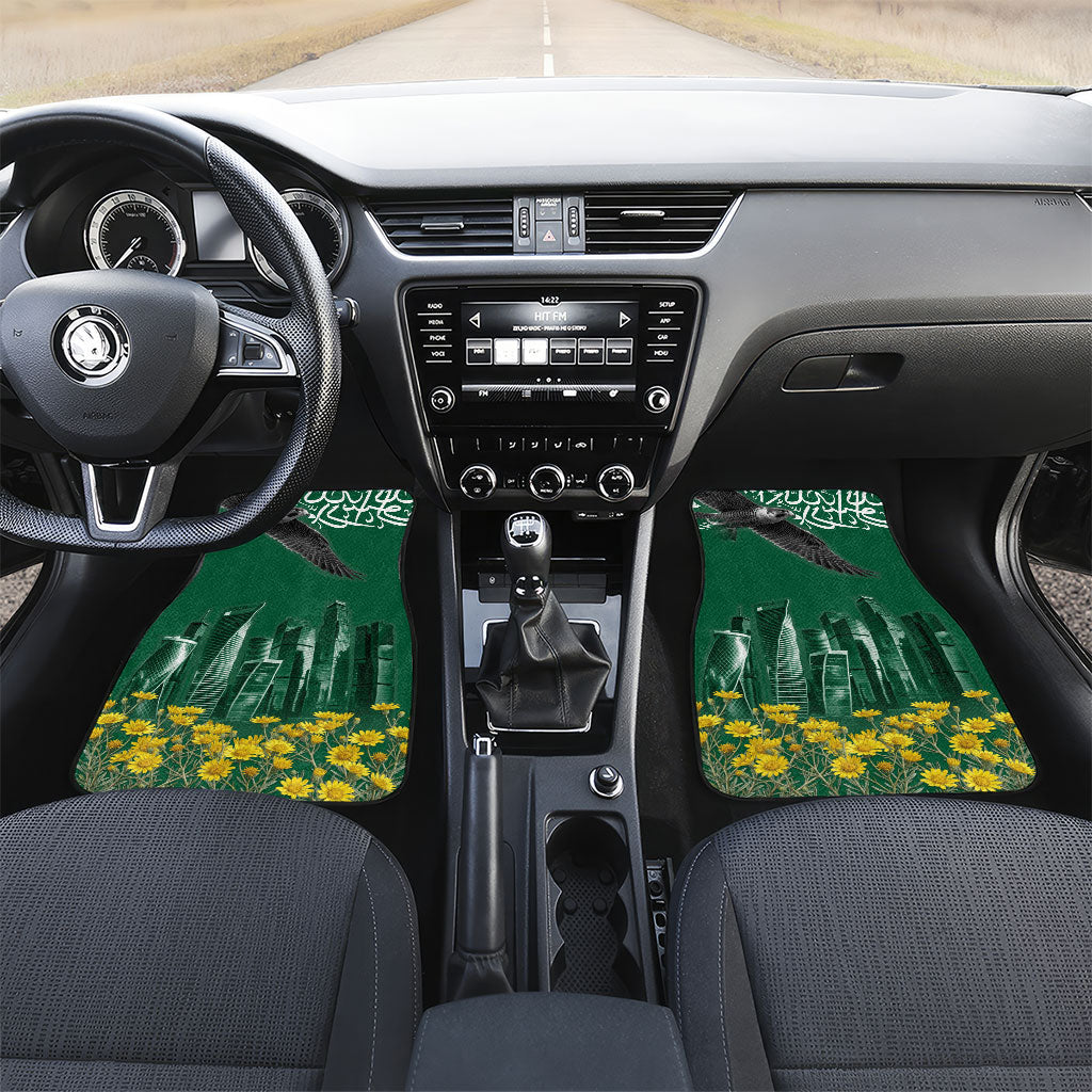 Saudi Arabia National Day Car Mats Falcon Skyline Arabic Calligraphy Cultural Pride