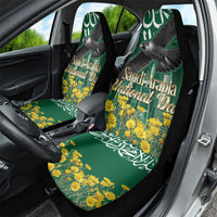 Saudi Arabia National Day Car Seat Cover Falcon Skyline Arabic Calligraphy Cultural Pride