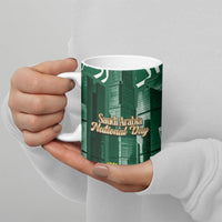 Saudi Arabia National Day Ceramic Mug Falcon Skyline Arabic Calligraphy Cultural Pride