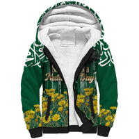 Saudi Arabia National Day Sherpa Hoodie Falcon Skyline Arabic Calligraphy Cultural Pride