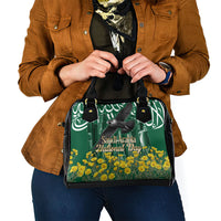 Saudi Arabia National Day Shoulder Handbag Falcon Skyline Arabic Calligraphy Cultural Pride