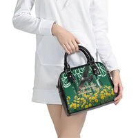 Saudi Arabia National Day Shoulder Handbag Falcon Skyline Arabic Calligraphy Cultural Pride