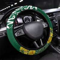 Saudi Arabia National Day Steering Wheel Cover Falcon Skyline Arabic Calligraphy Cultural Pride