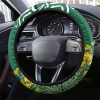 Saudi Arabia National Day Steering Wheel Cover Falcon Skyline Arabic Calligraphy Cultural Pride