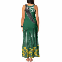 Saudi Arabia National Day Tank Maxi Dress Falcon Skyline Arabic Calligraphy Cultural Pride